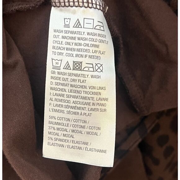 Belle by Kim Gravel TripleLuxe Knit Cheetah Print Tie Front Top Expresso - Picture 4 of 6